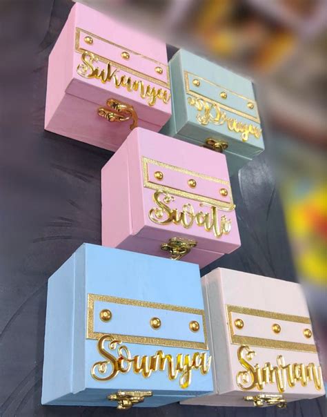 LAMANSH® ( 4*4 inch ) Customized Leather mini trunk boxes for gifting ...