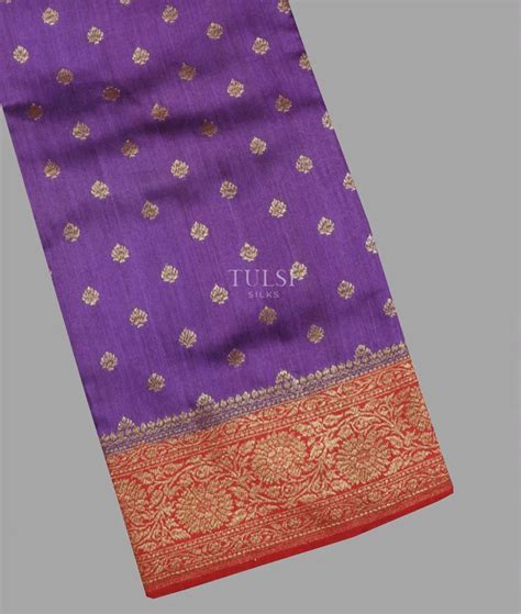 Buy Purple Banaras Tussar Saree T630258