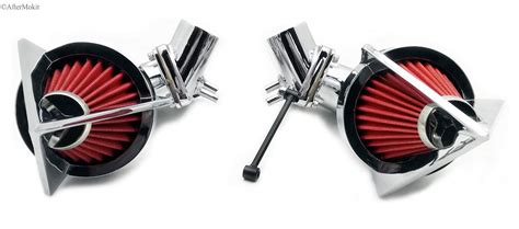 AfterMokit Dual Triangle Spike Air Cleaner Intake with Red Filter for ...