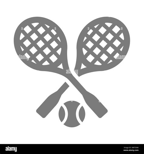 Two tennis rackets crossed with ball. Tennis racket or racquet vector ...
