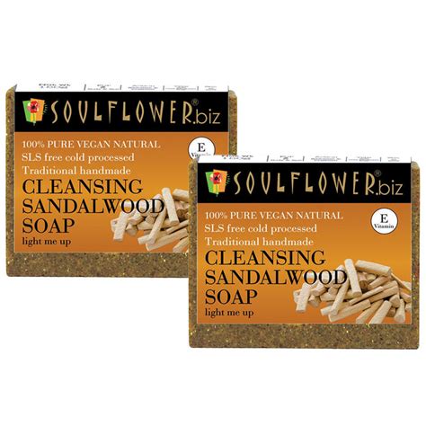 Buy Soulflower Cleansing Sandalwood Soap - Pack of 2 Online