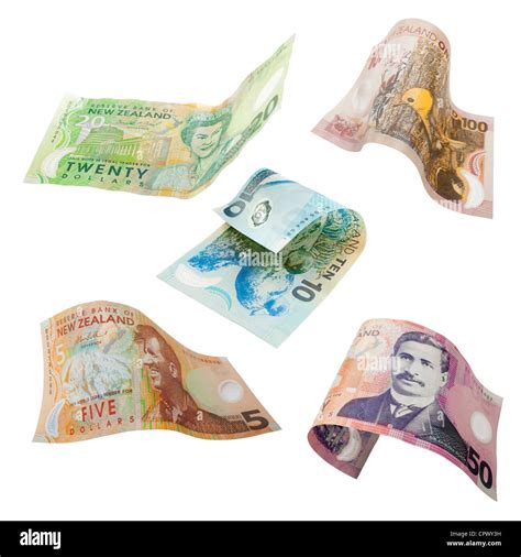 Full set of New Zealand floating currency Stock Photo - Alamy