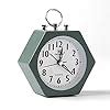 Buy Muellery Sm Table Clocks Decorative Analog Alarm Clock Hexagon ...