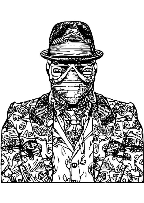 Gangster Coloring Page · Creative Fabrica