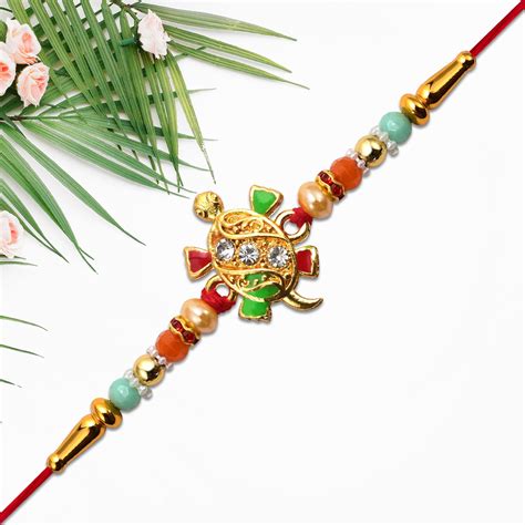 Best Tortoise Design Rakhi with Stones Online