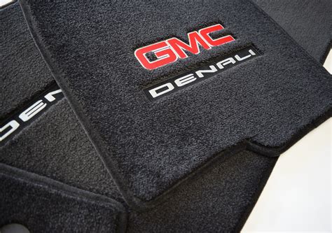 2021-2025 GMC Sierra Denali Floor Mats GMCDenali Logos Carpeted Storage ...