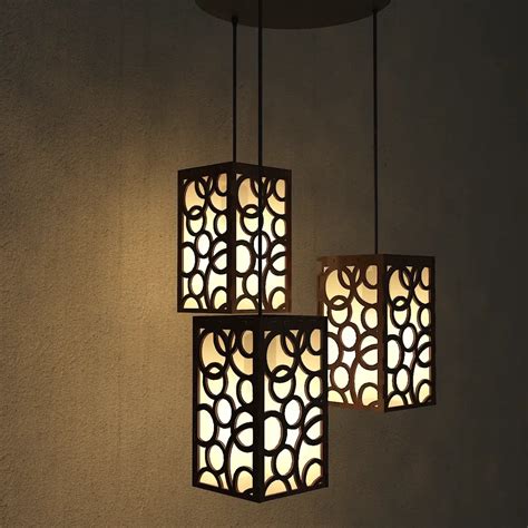 Triple Take Wood Hanging Ceiling / Pendant Light / Modern Lamp ...
