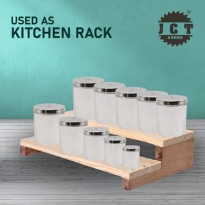 JCT AGRICO Containers Kitchen Rack Wood 2 STEP MINI WOODEN KITCHEN RACK ...
