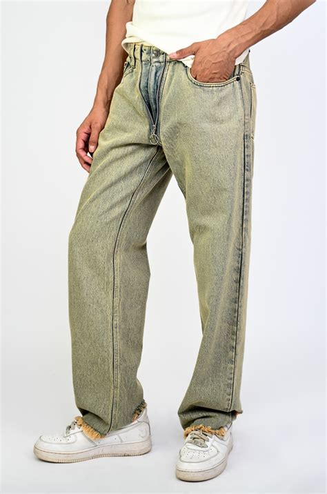 Vintage straight fit denim with zippered detail (Indigo) – HUEMN