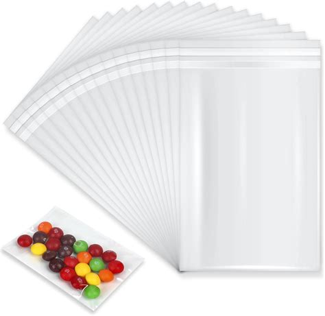 Clear Resealable Cellophane Bag,100 PCS Small Self Seal Adhesive Bags ...