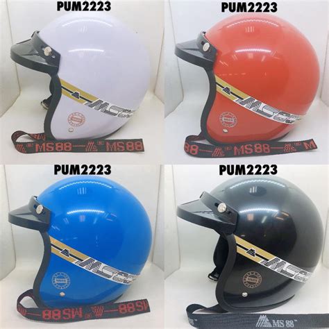 MS88 100% ORIGINAL 3 Button Helmet (Blue) | Shopee Malaysia