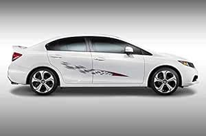 visionrabbit Car Side Body Sticker Graphics Vinyl, Dark Red Black for ...