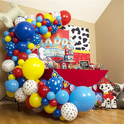 ALL-IN-1 Paw Patrol Balloons Garland Arch Kit with BONUS Dog Bone & Paw ...