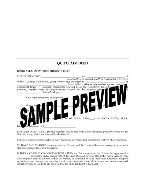 Michigan Quitclaim Deed from Husband and Wife to Individual | MegaDox.com