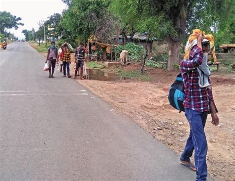 Workers throng Koraput on foot, cycle