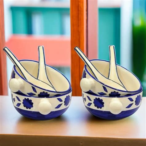 Buy KITTENS Ceramic Soup Bowl with Spoon, 350 ML, Microwave and ...