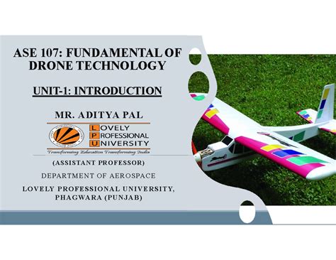 ASE 107: Intro to Drone Tech - Unit 1 Overview and History - Studocu