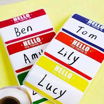 250pcs 6 Colors Plain Name tag Labels with India | Ubuy
