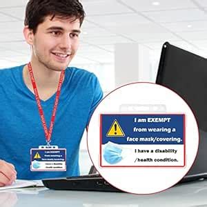 SILNOVO® Travel ID Card Face Mask Exempt Exemption Card w/Card Holder w ...