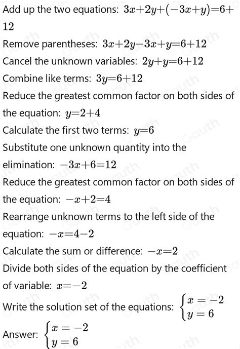 Solved: Solve this system of equations by using the elimination method ...