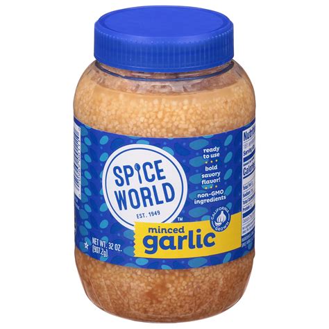 Amazon.com : Spice World Minced Garlic – Bulk 32 oz Garlic Container ...
