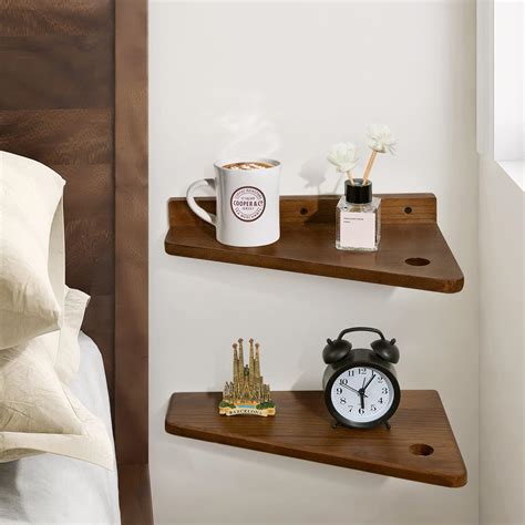 SUMGAR Floating Bedside Table Small Nightstand Set of 2 Shelf Wall ...