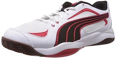 Buy Puma Men's Ballesta White, Black and High Risk Red Indoor ...