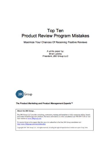 Top 10 Product Review Program Mistakes eBook : Lawley, Brian: Amazon.in ...