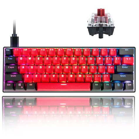 Buy Guffercty kred Gk61 60% Mechanical Keyboard Linear Red Switch Hot ...