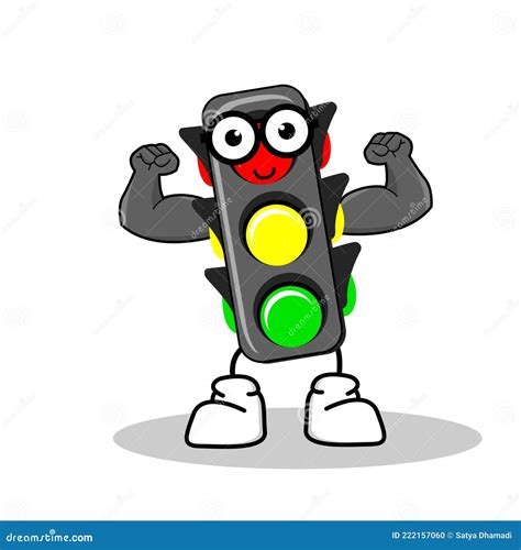 Traffic Light Vector Illustration Cartoon with a Cute and Cool ...