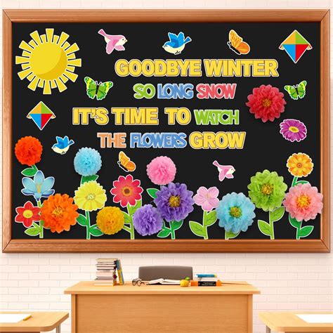 Amazon.com : Pasimy 53 Pcs 3D Spring Bulletin Board Decorations Set for ...