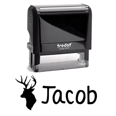 Buy Black Ink, Personalized Signature Stamp Deer Head, Stag Image ...