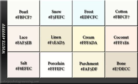 100 Shades Of White Color (Names, HEX, RGB CMYK Codes) –, 40% OFF