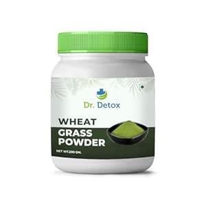 Dr. Detox Natural Wheat Grass Powder 200gm Non-GMO, Vegan, Superfood ...