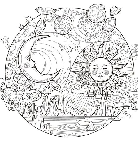 Pin on coloring divers | Moon coloring pages, Witch coloring pages ...