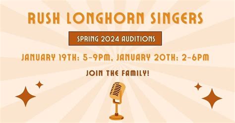 Longhorn Singers Spring 2024 Auditions, Sarah and Ernest Butler School ...