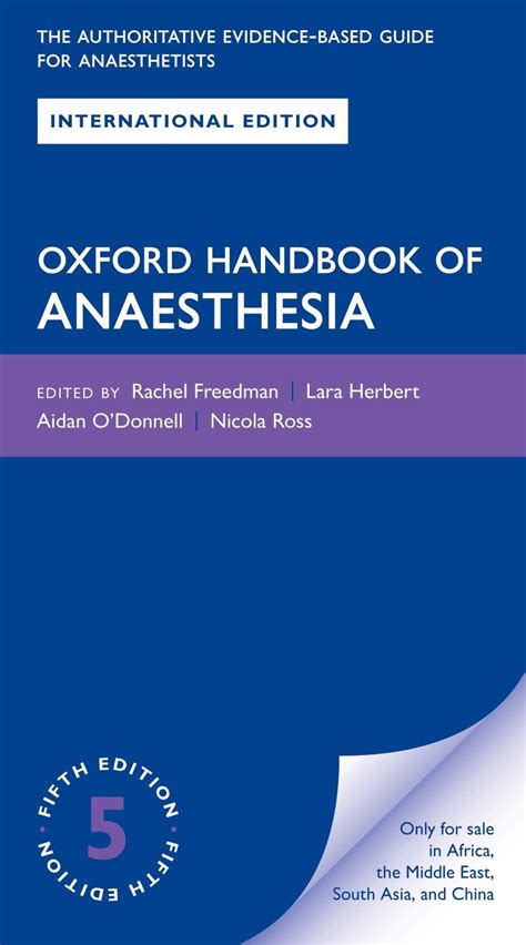 OXFORD HANDBOOK OF ANAESTHESIA 5E XE : Rachel Freedman , Lara Herbert ...