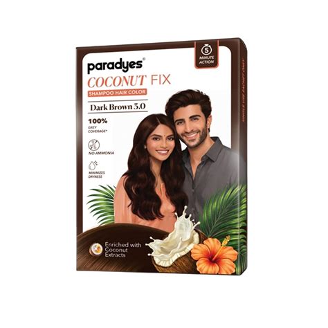 Paradyes Coconut Fix Shampoo Hair Color Dark Brown 3.0, No Ammonia ...