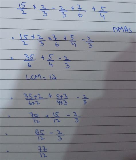 solve using property 15/2 × 2/3 - 2/3 × 7/6 + 5/4 with explanation pls ...