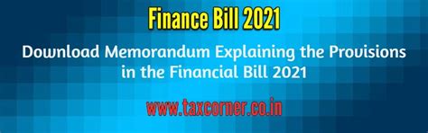 Download Memorandum Explaining the Provisions in the Financial Bill 2021