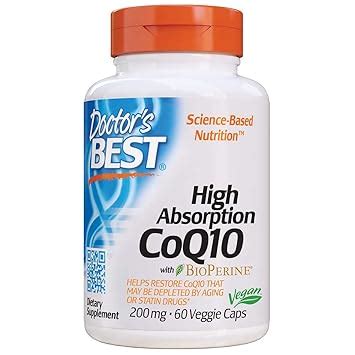 Doctor's Best High Absorption CoQ10 (200 mg), 60 Veggie Caps: Amazon.in ...