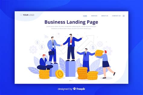 Corporate business landing page | Free Vector