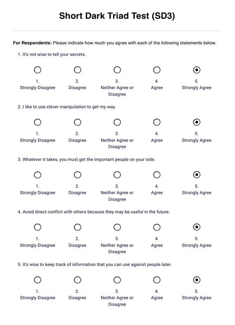 The Dark Triad Test & Example | Free PDF Download