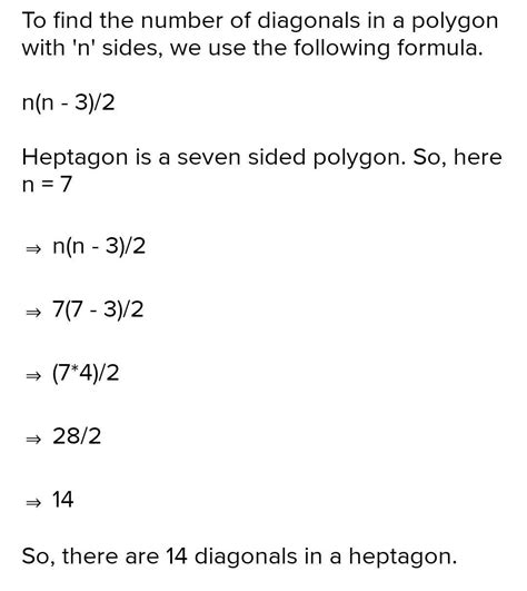 1) how many sides and diagonals have septagon? - Brainly.in