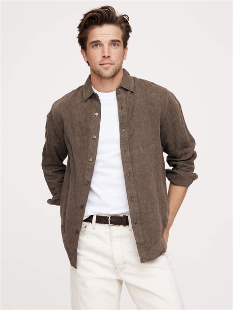 Men's Long Sleeve Linen Shirts | Banana Republic