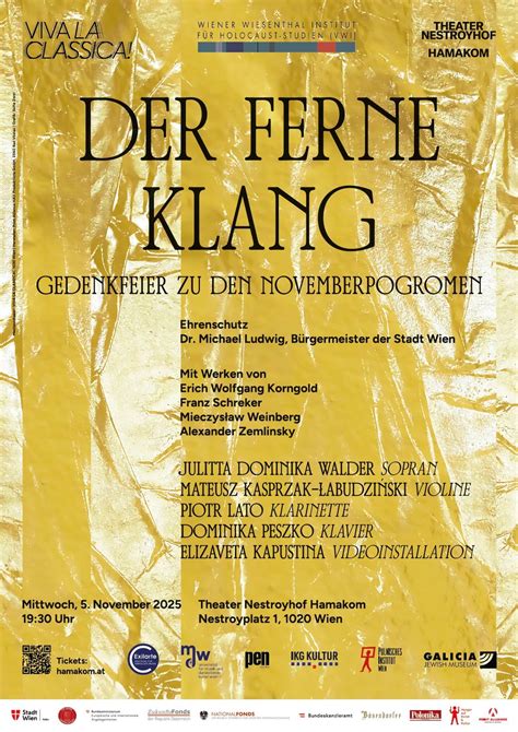 DER FERNE KLANG – Gedenkfeier zu den Novemberpogromen, Theater ...