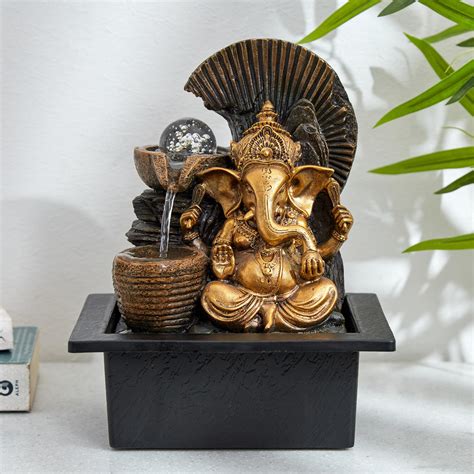 Buy Corsica Alpine Polyresin Ganesha Fountain - 21x17.5x25cm from ...
