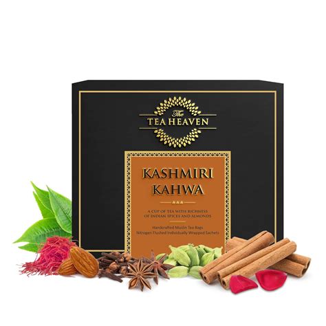 The Tea Heaven- Kashmiri Kahwa-Blended with Almonds, Saffron, Spices ...