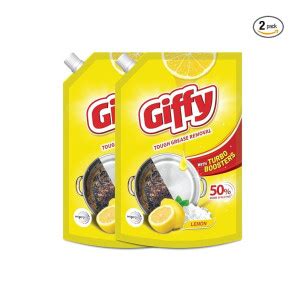 OfferTag: Giffy Liquid Dishwash Gel 900ml (Pack of 2) | Lemon and ...