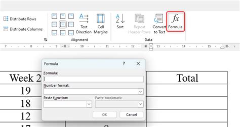 How to Create Formula in Word Table 的图像结果